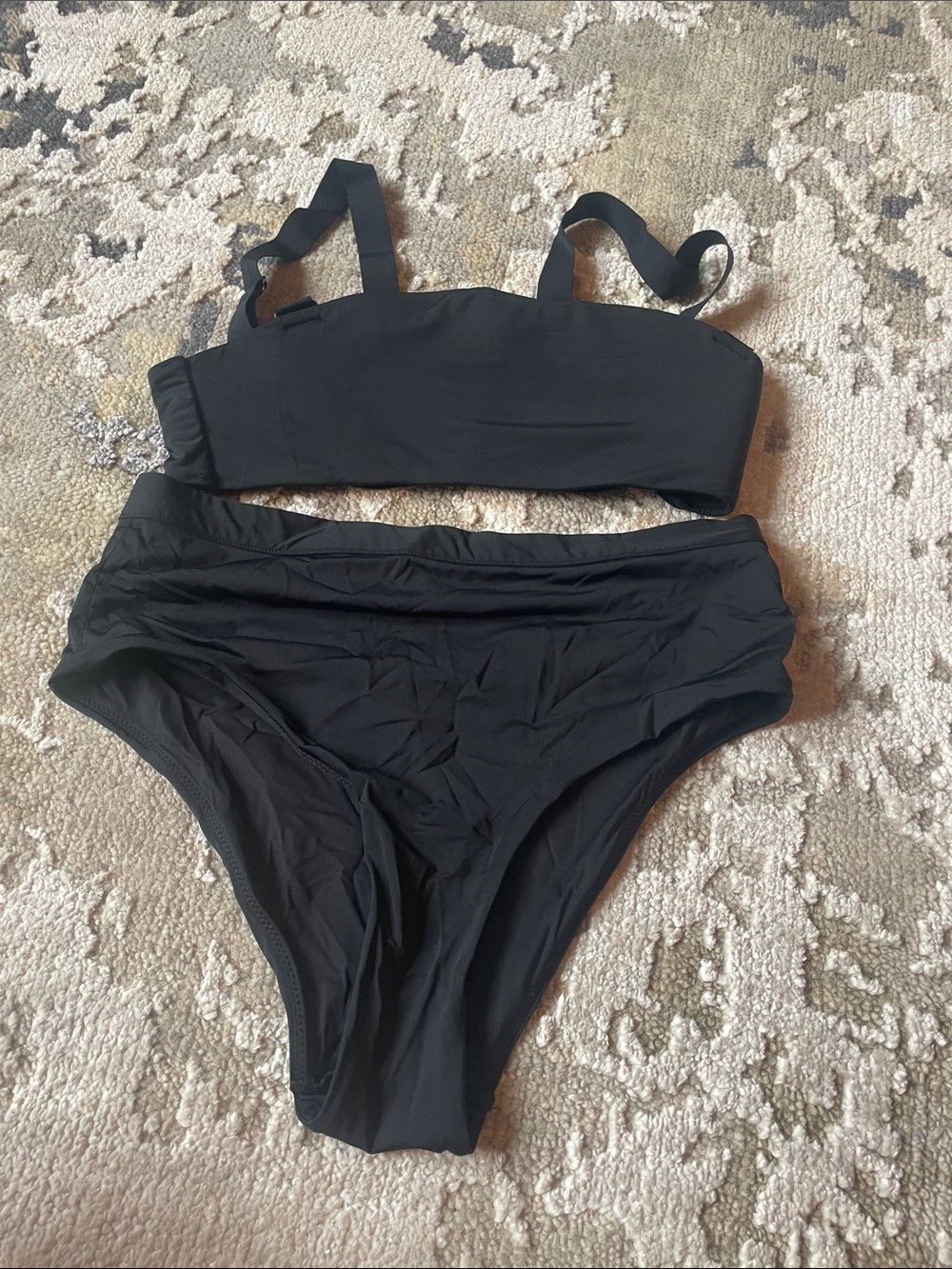COS Simple Black Two-Piece Bikini Set